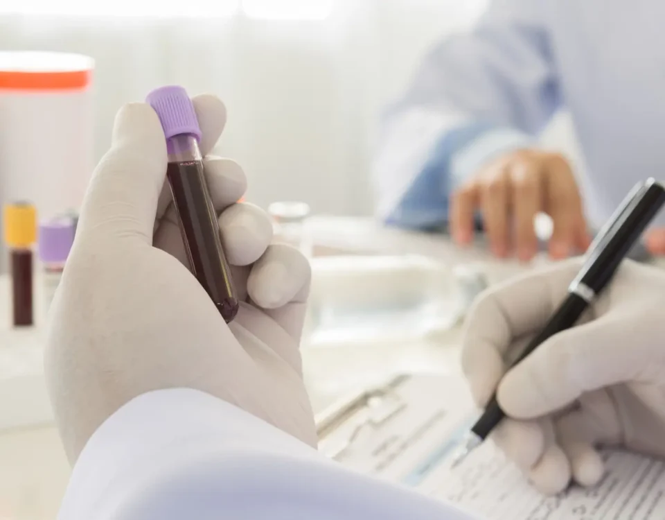 medical technicians performing lab work
